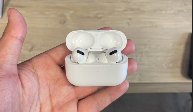 Front of AirPods with Case Open