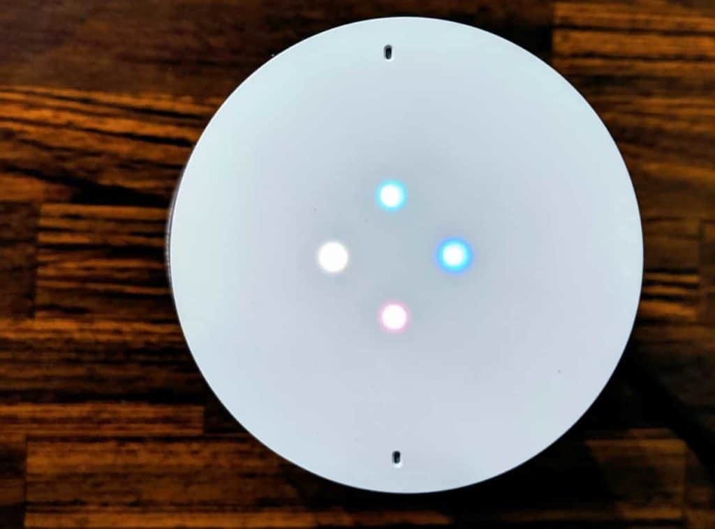 google home mini with lights on top