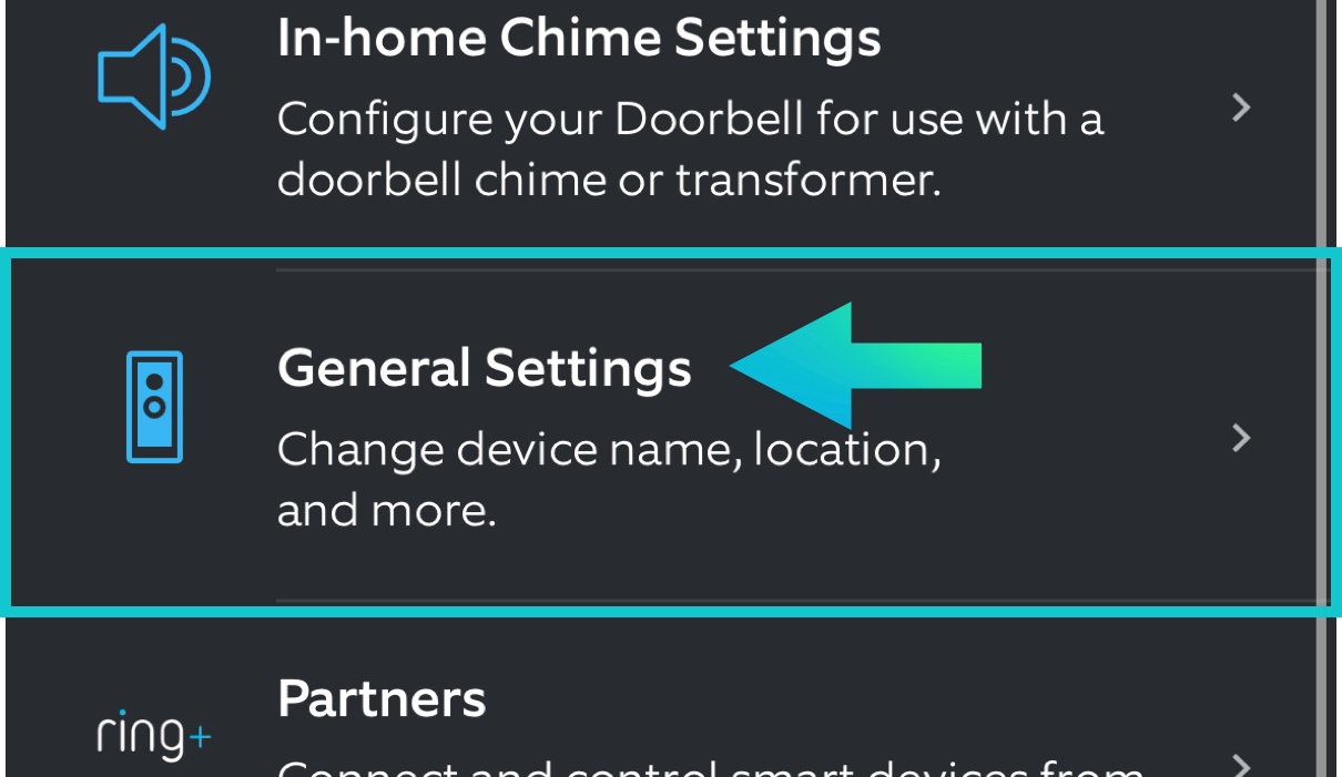 Select General Settings