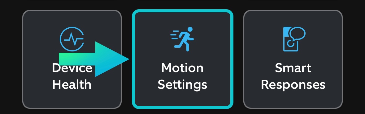 Select motion settings 