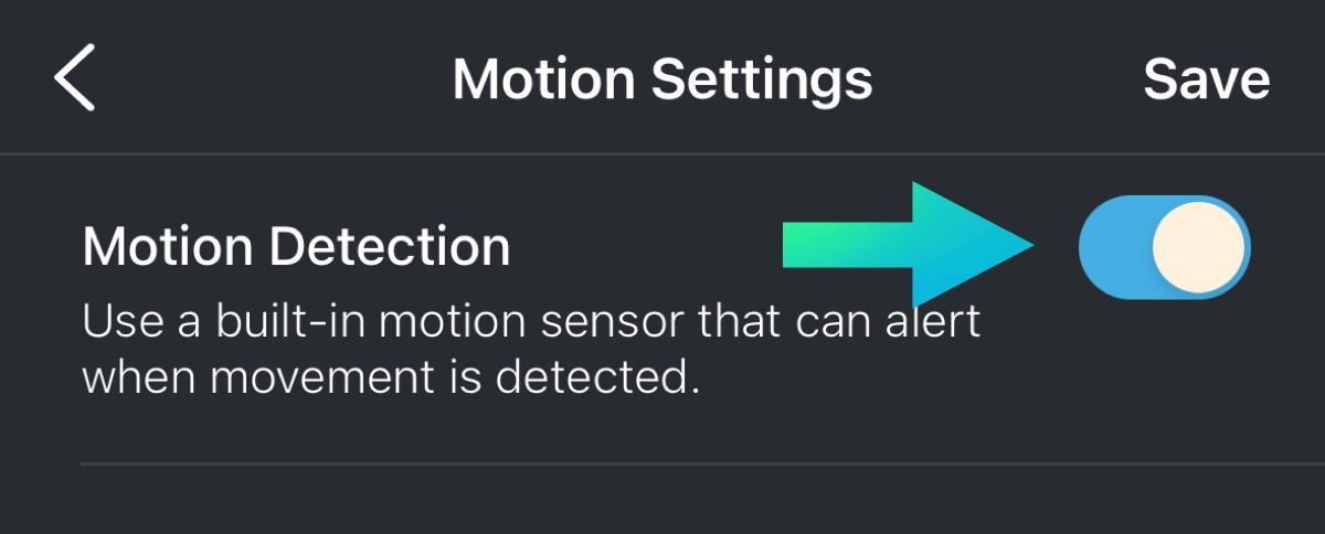 Blink - toggle on motion detection