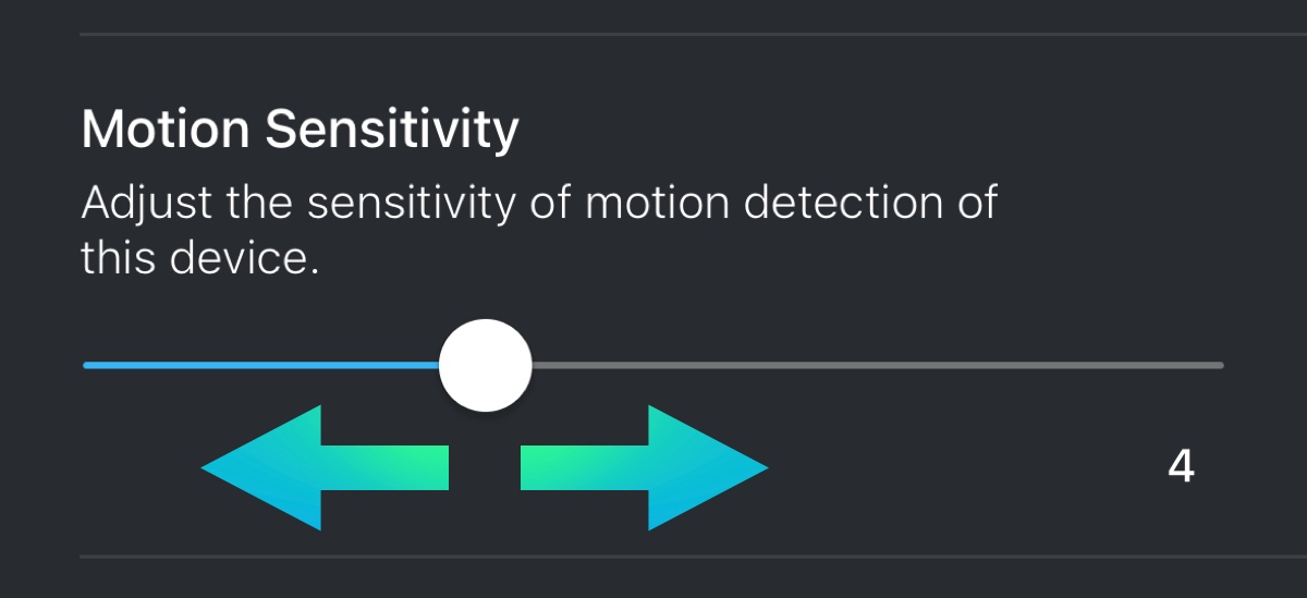 Blink motion sensitivity slider