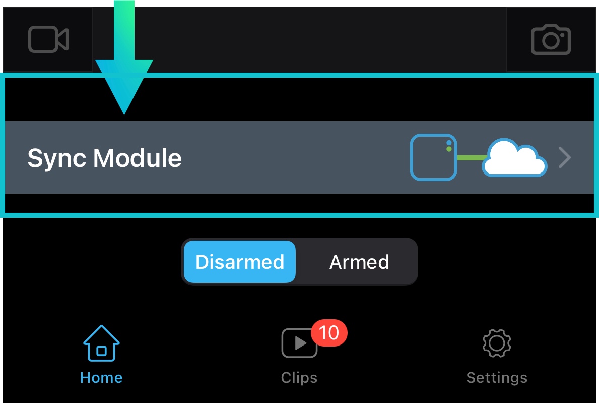 Select the sync module