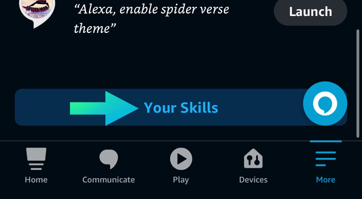 Your Skills on alexa app