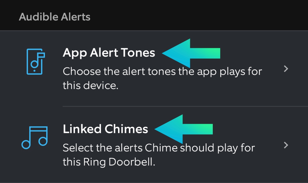 Change the audible alerts for the ring doorbell