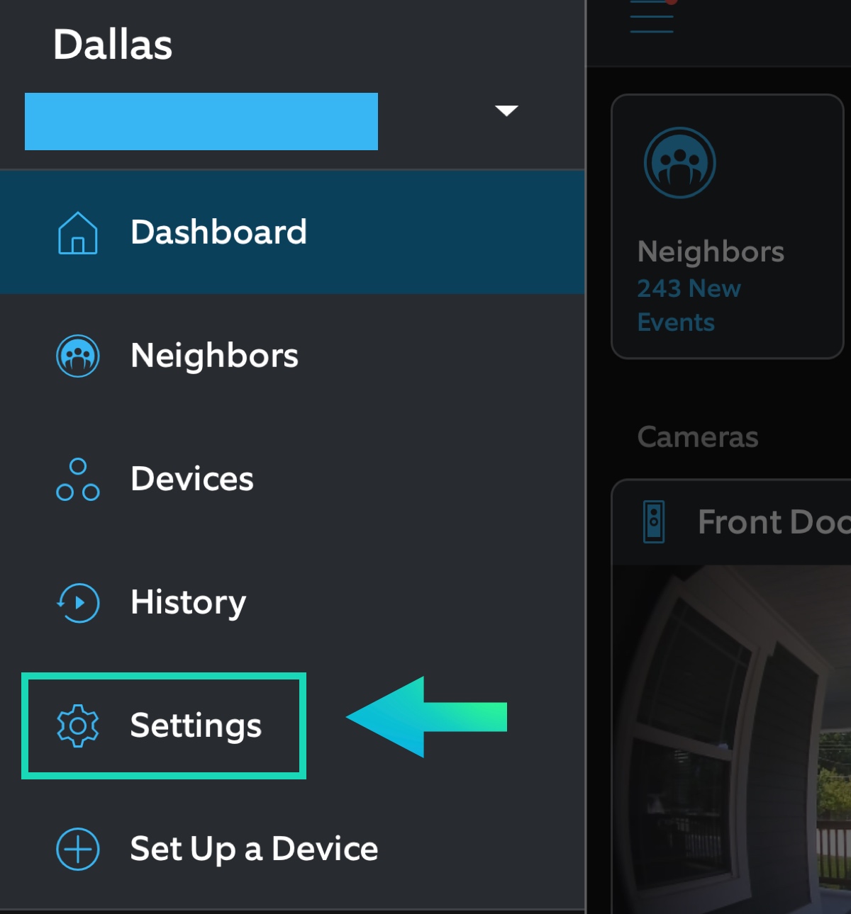 Select Settings in the Ring menu