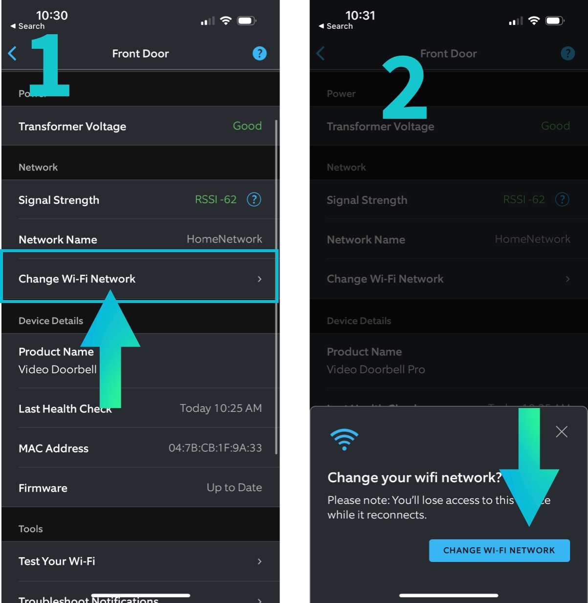 Select change wifi