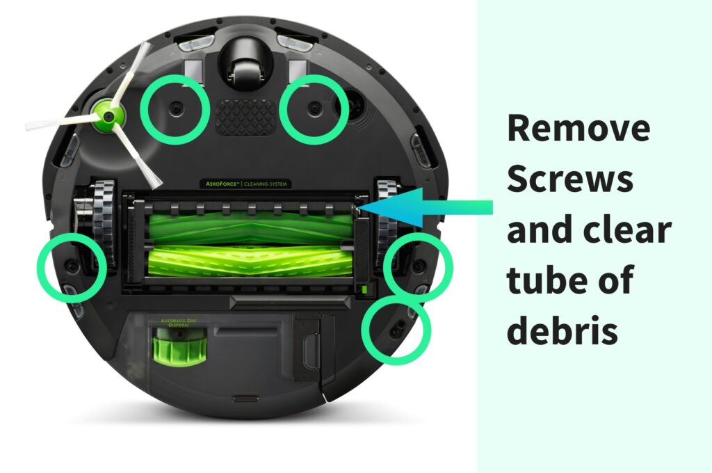 Remove debris from the Roomba