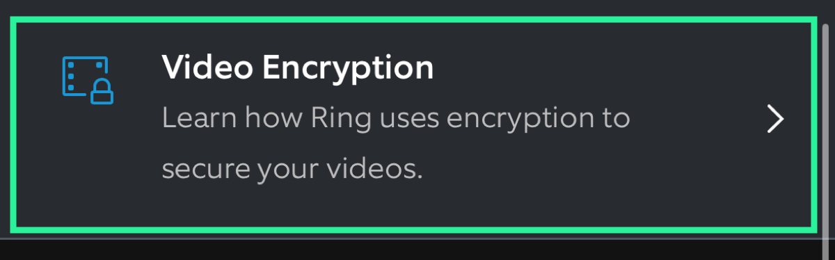 Ring video encryption