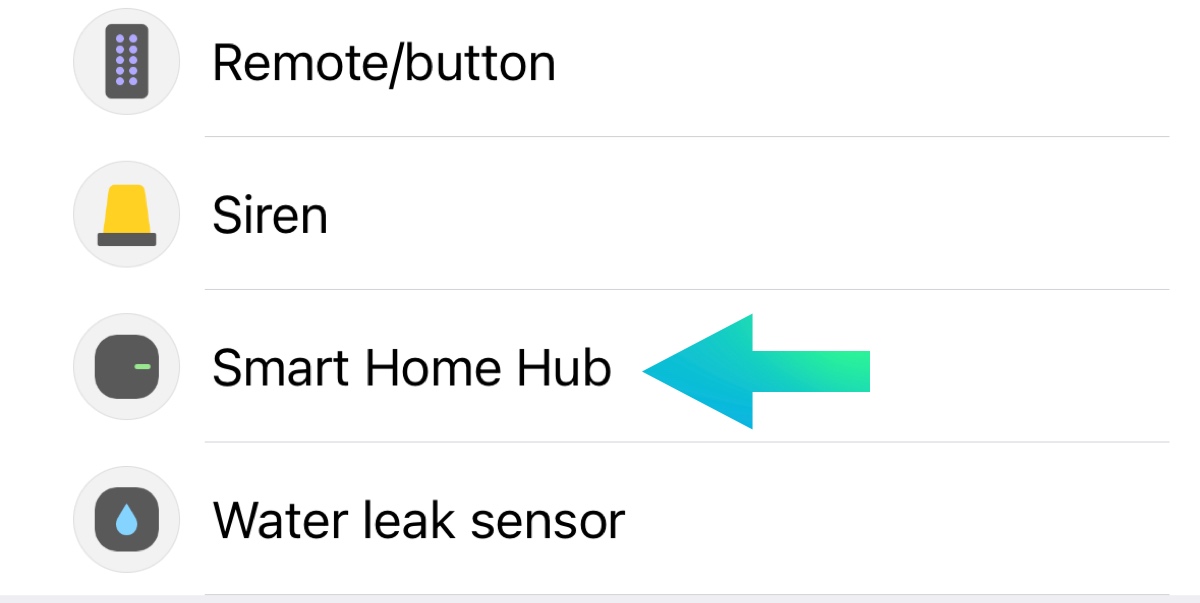 smartthings - select smart home hub