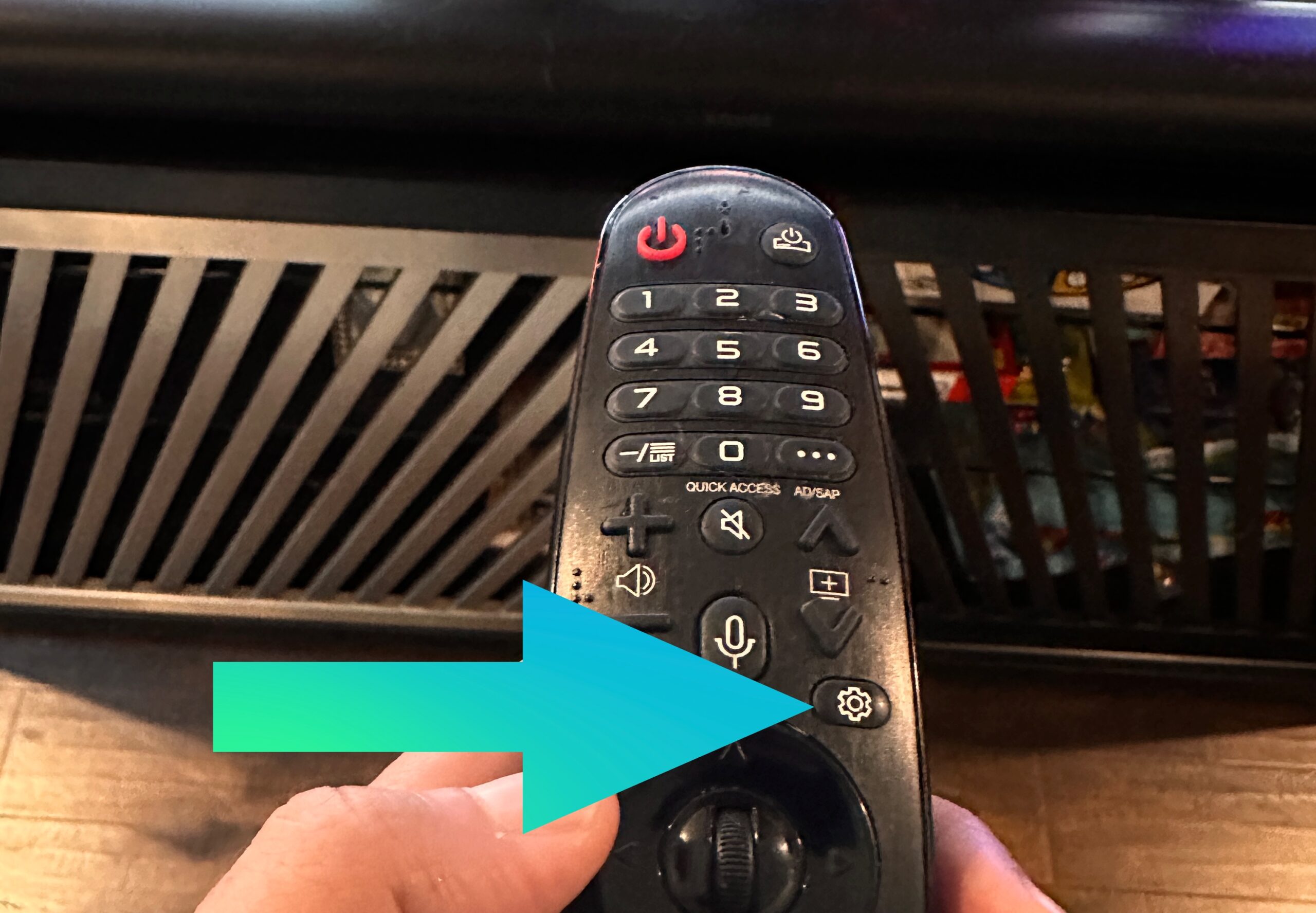 LG TV remote settings button