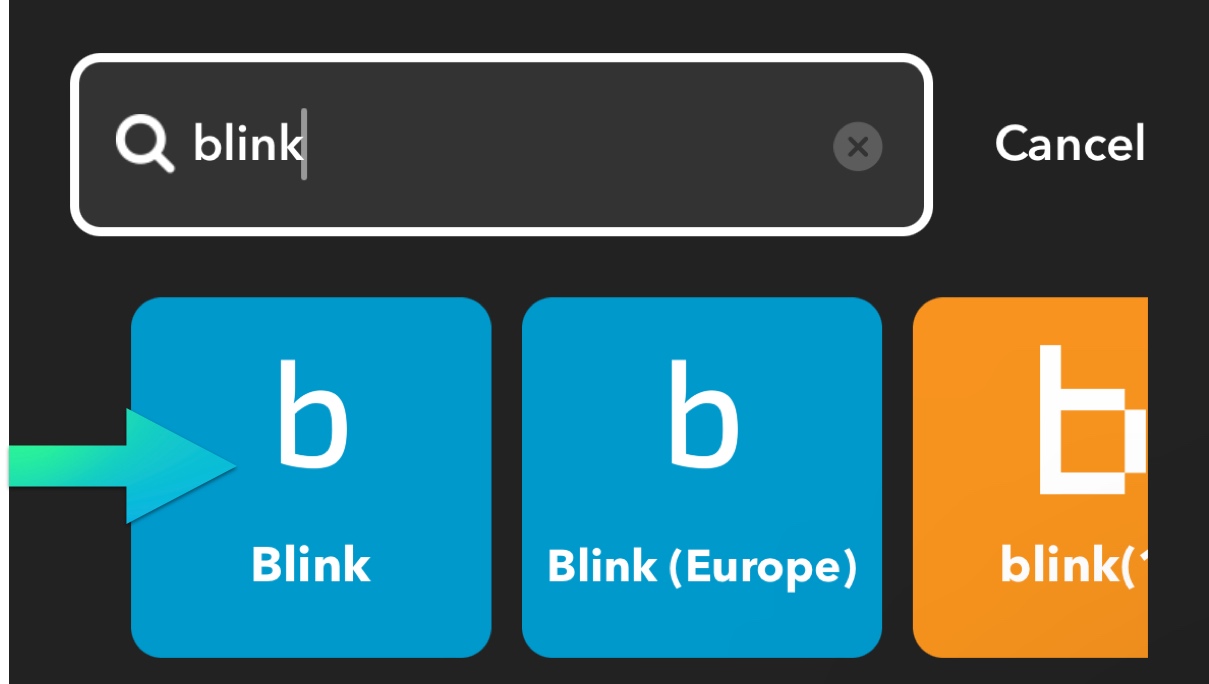 IFTT - search for Blink