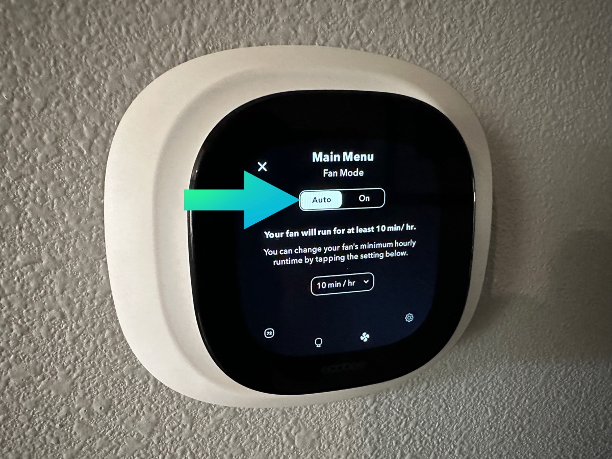 ecobee auto fan setting