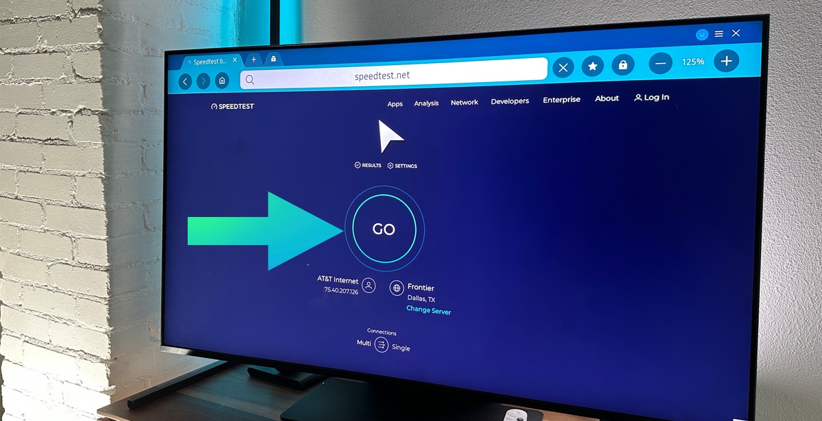 Samsung TV: run the speed test