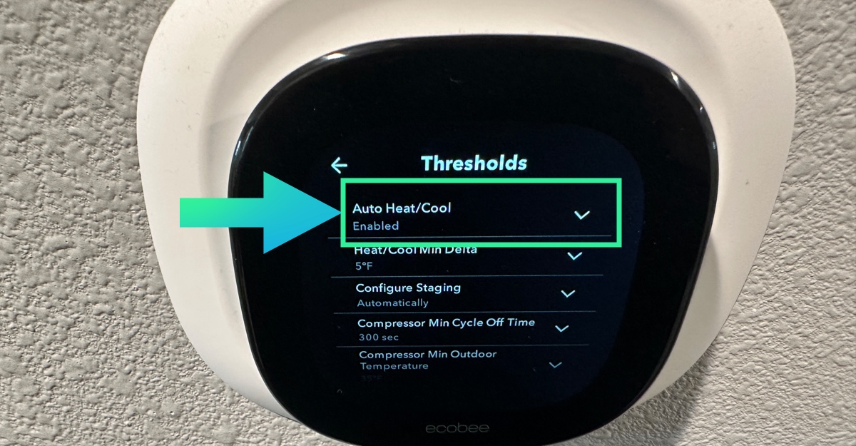 ecobee. enable auto heat