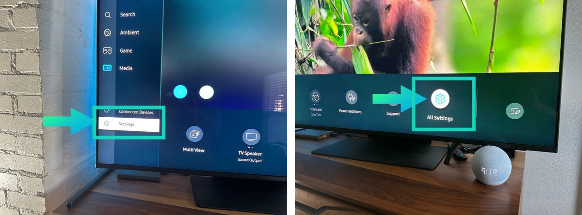 samsung tv settings then all settings