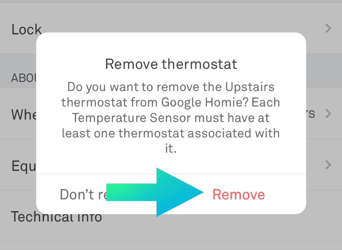 Nest - confirm thermostat removal