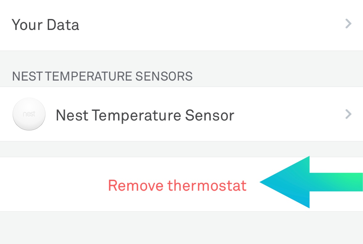 Nest - Select remove thermostat