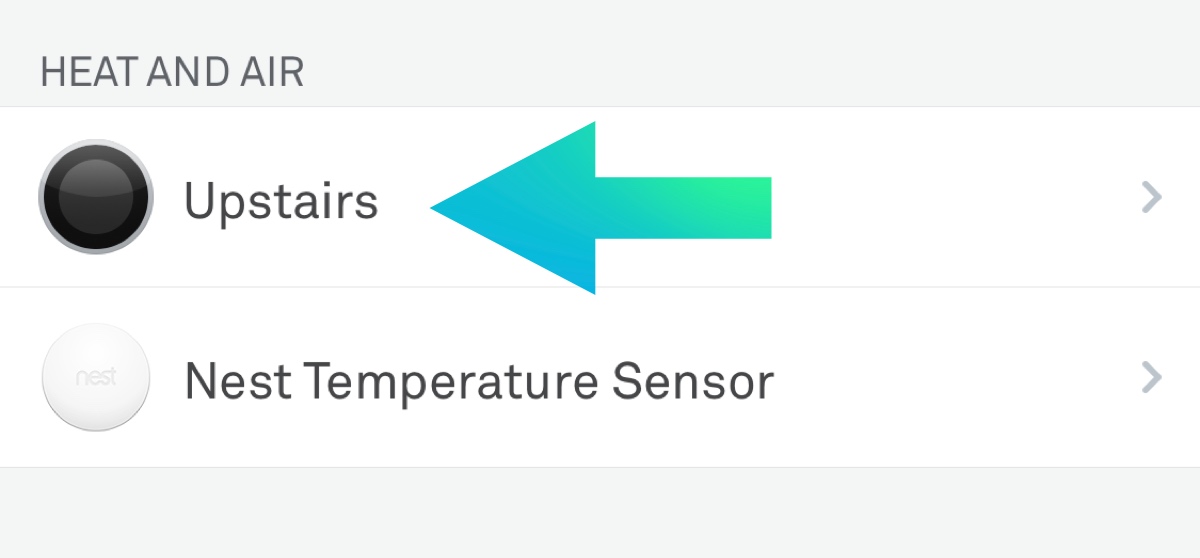 Select the Nest thermostat 