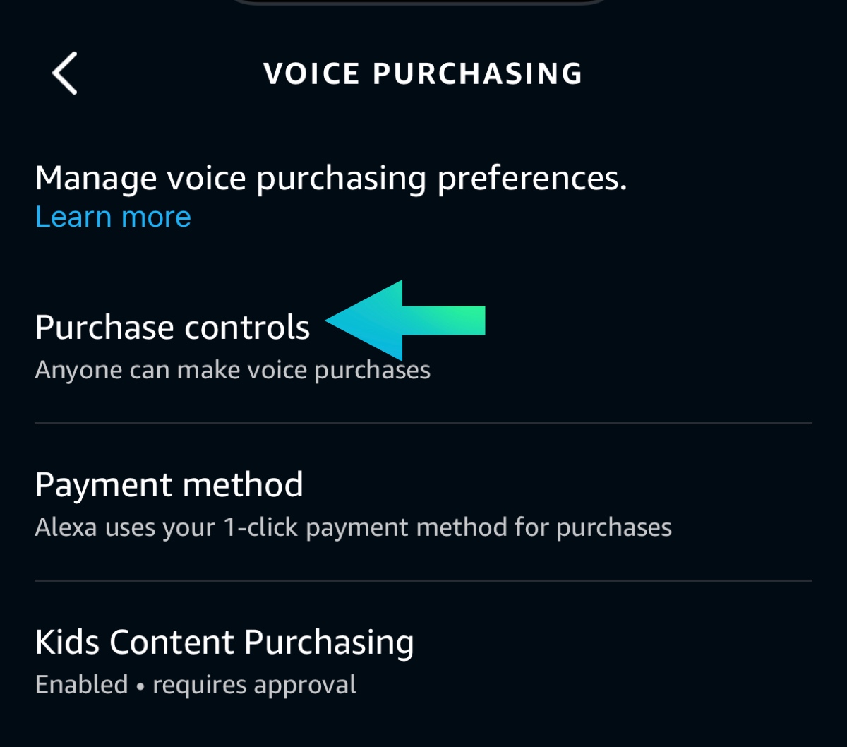 Alexa - purchase controls