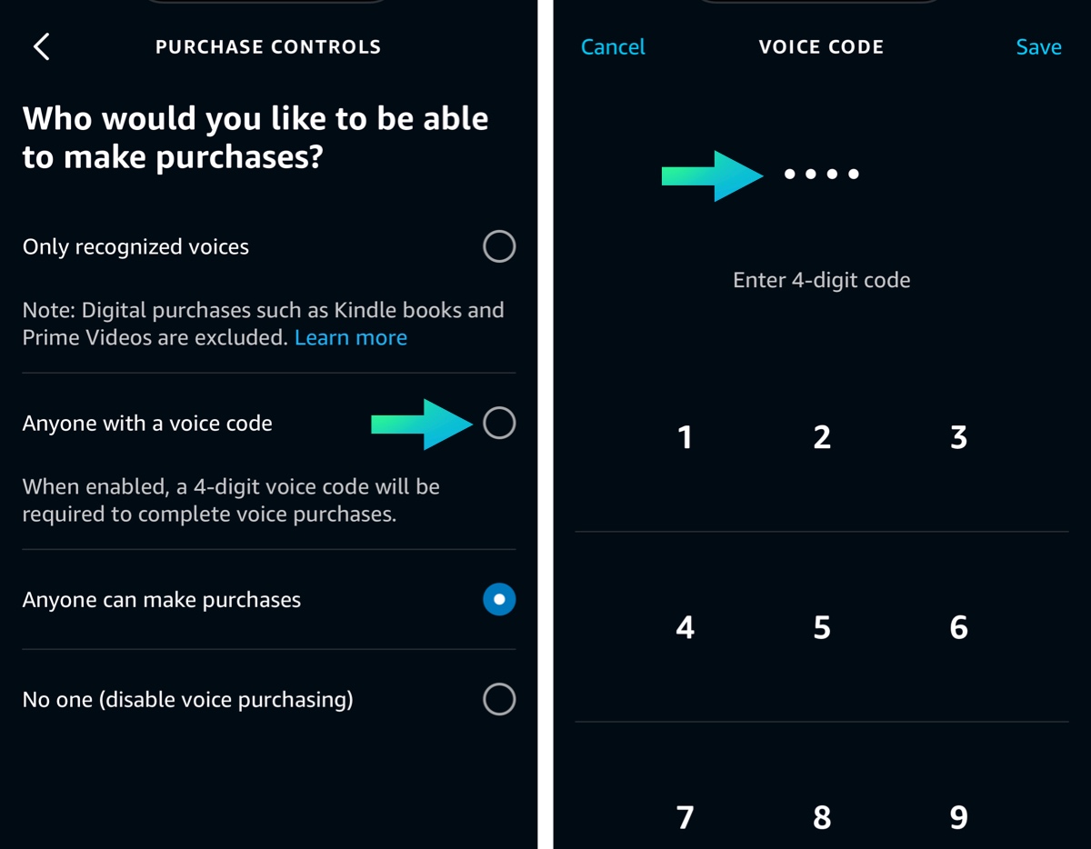 Alexa - set a purchase pin