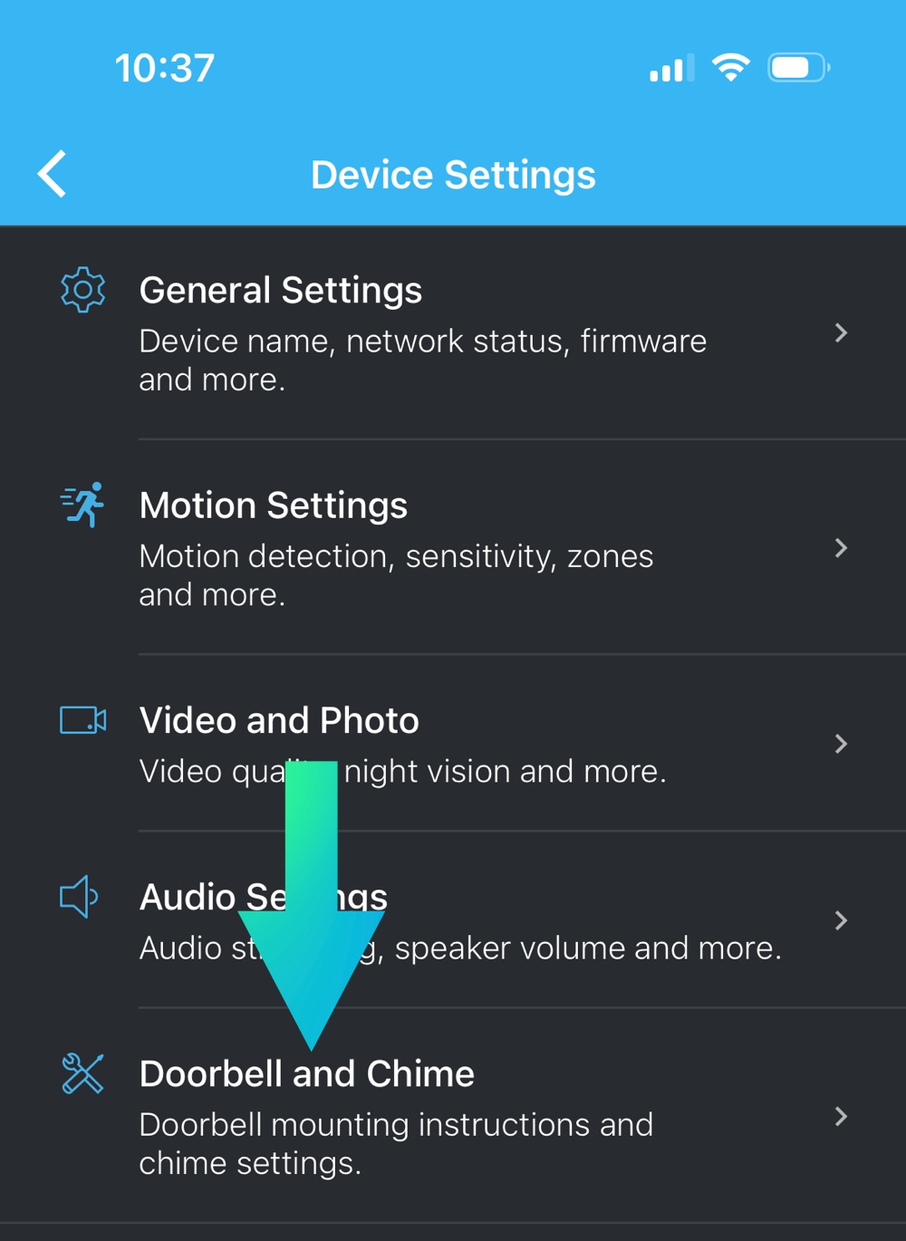 Doorbell and Chime setting