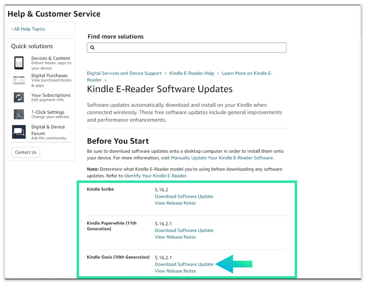 Kindle - download the software