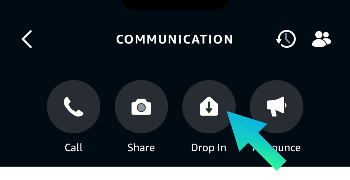 In the communication tab, select drop in