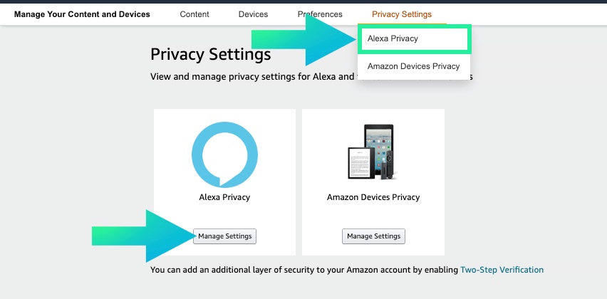 Alexa device privacy settings