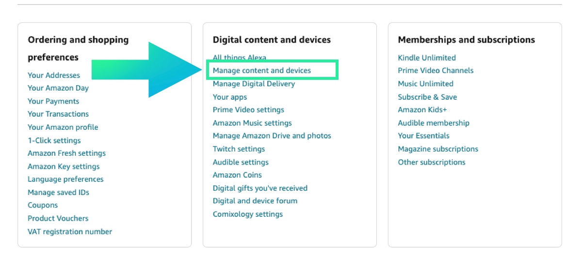 Alexa manage content and devices