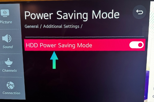 Power saving mode lg tv