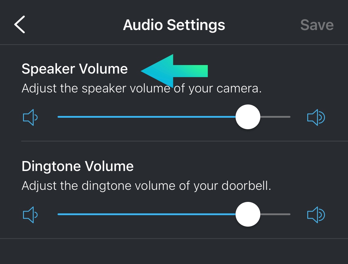 Blink Speaker volume