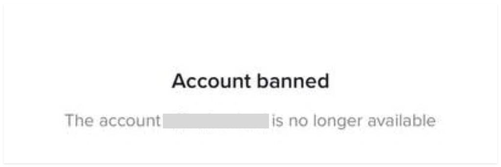 tik tok account banned