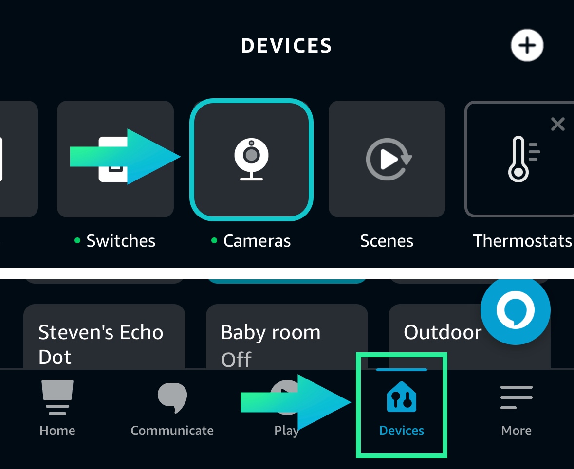 Select devices then cameras