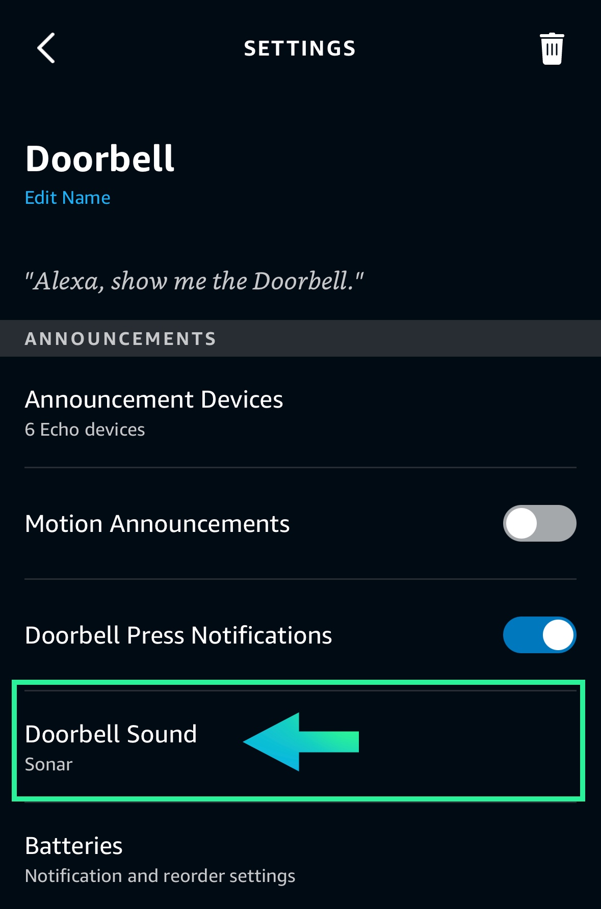 Select doorbell sound