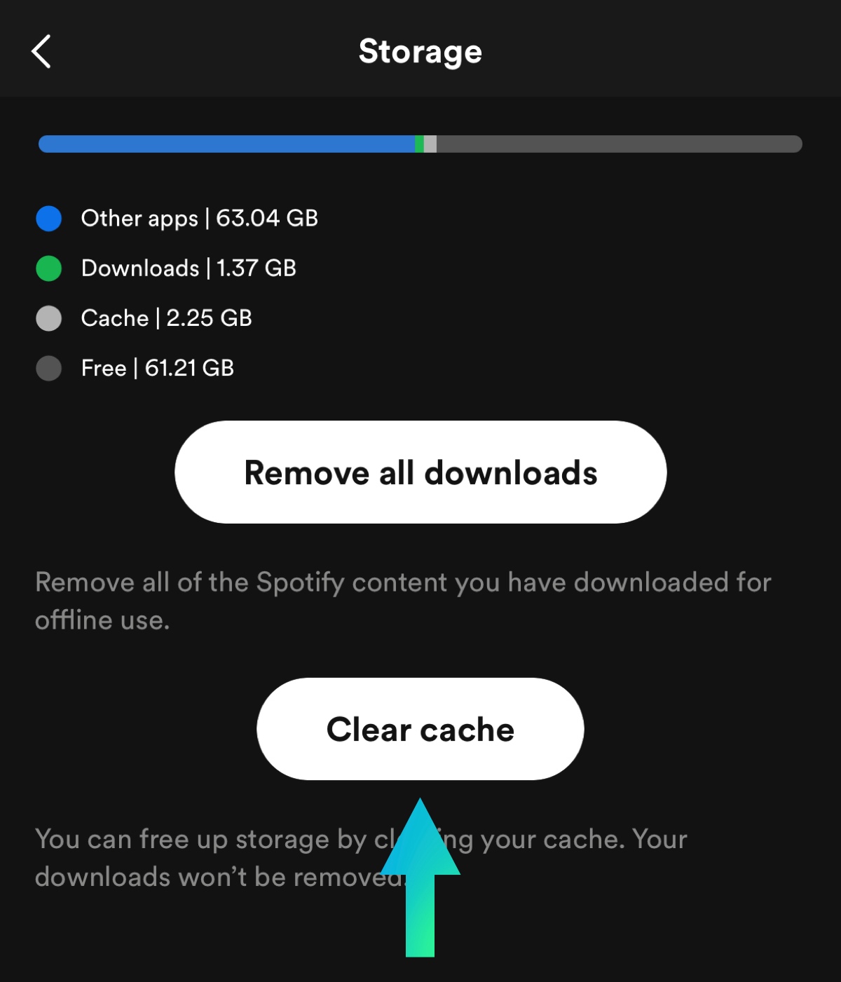 Clear Cache on Spotify