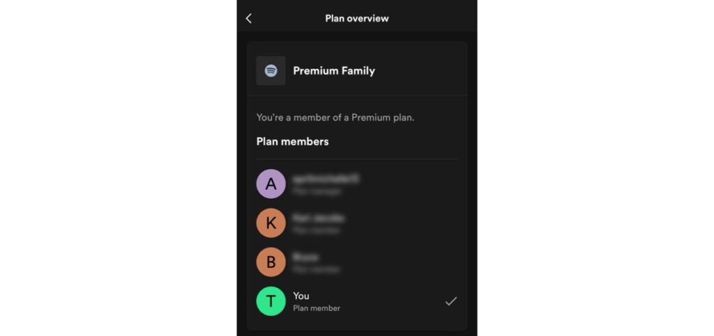 Spotify Premium family plan