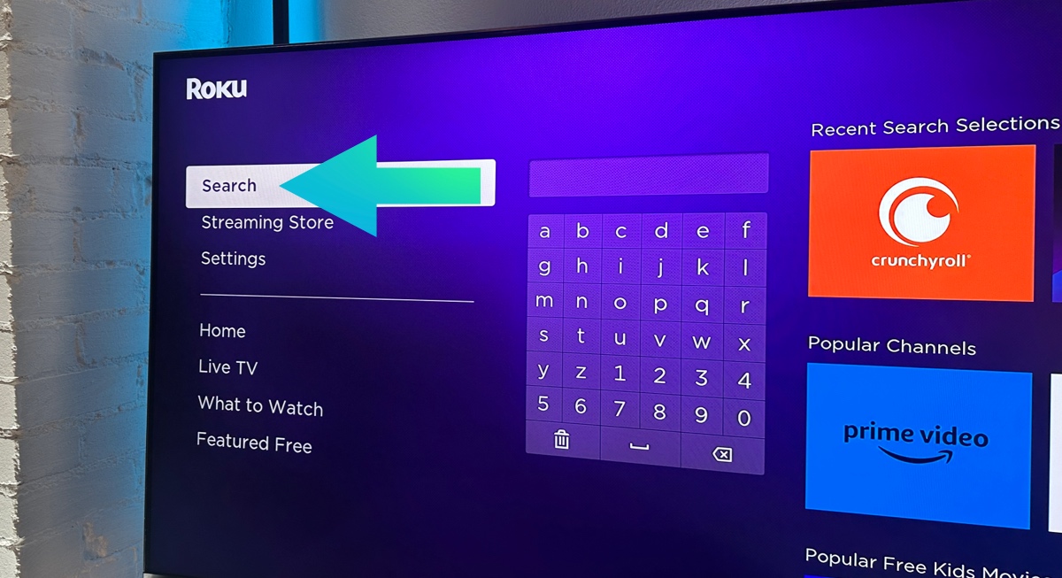 Roku - select search