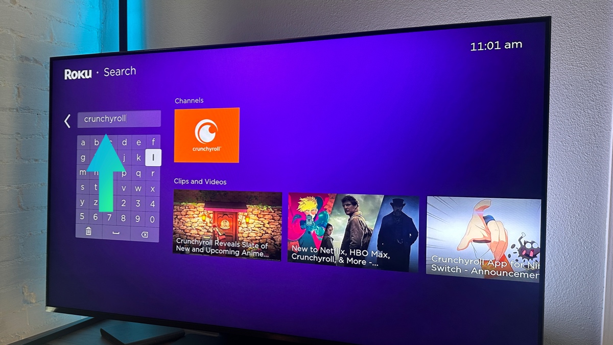 Roku - type in crunchyroll