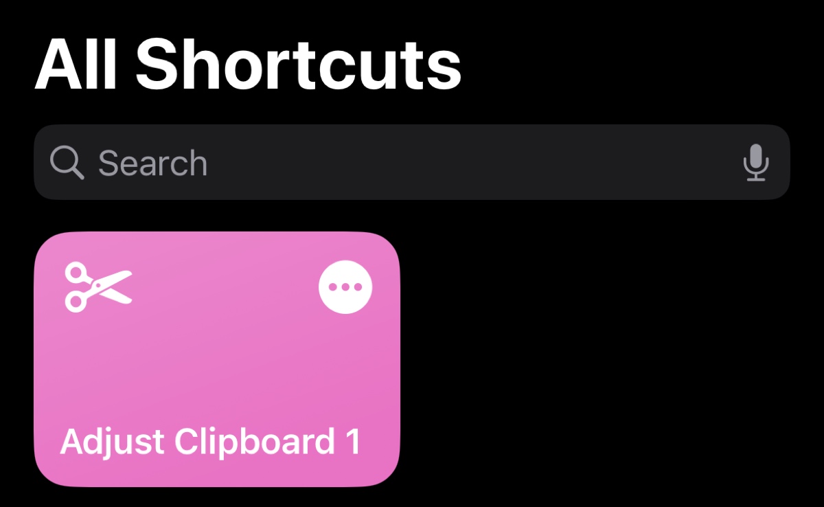 iPhone shortcuts app