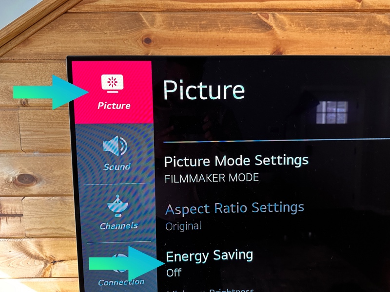 Energy saving on LG TV