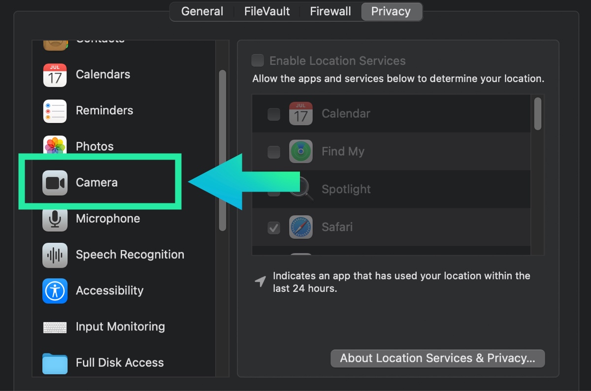 Mac camera preferences