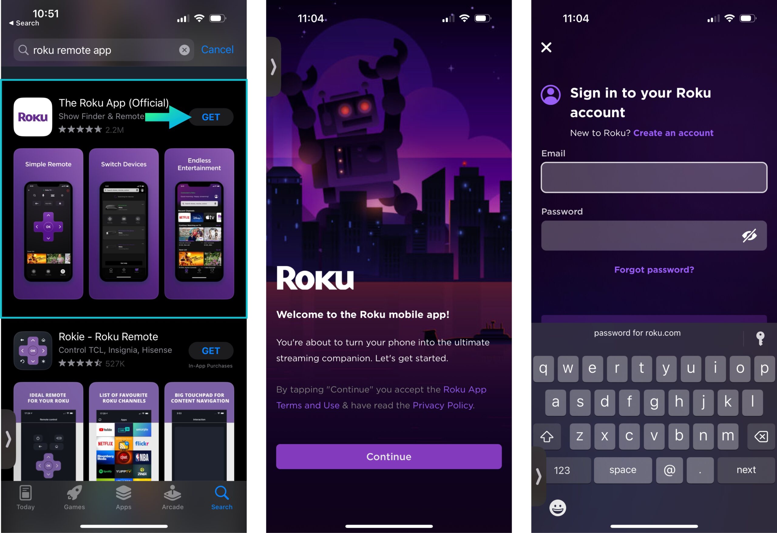 Download the roku remote app