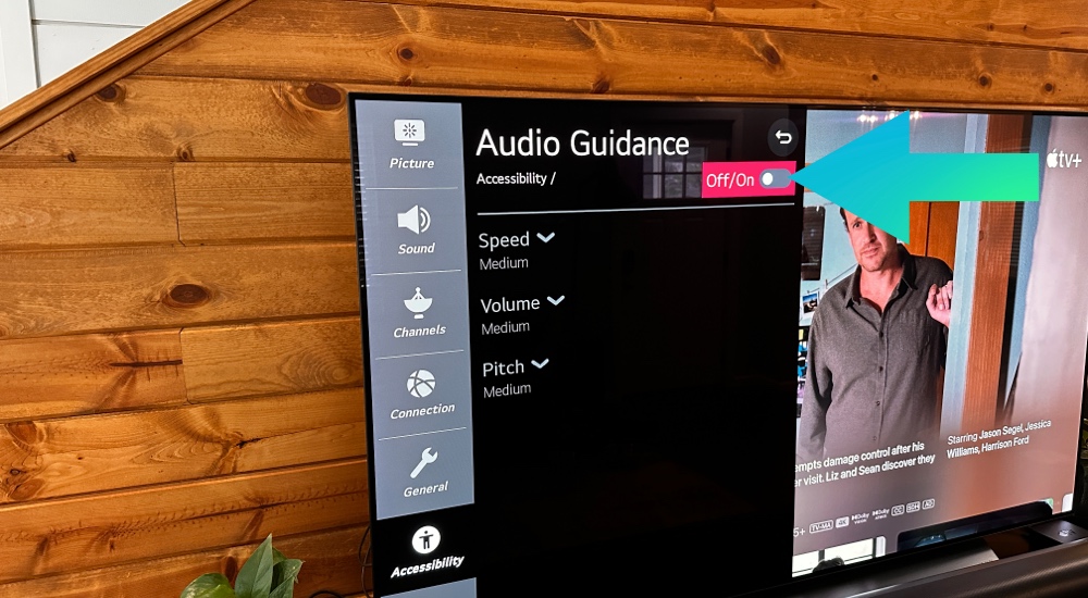 Audio Guidance toggle off/on