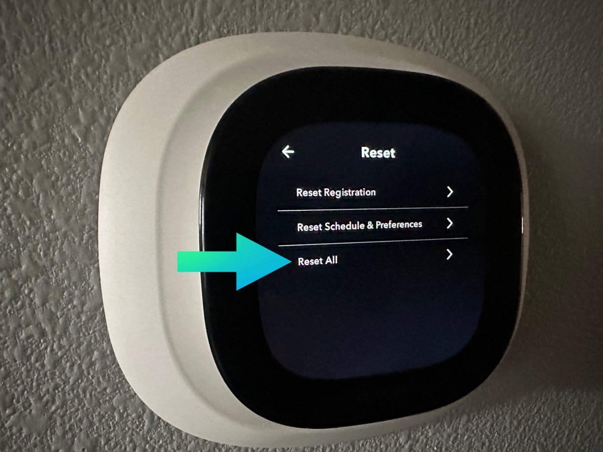 ecobee reset all