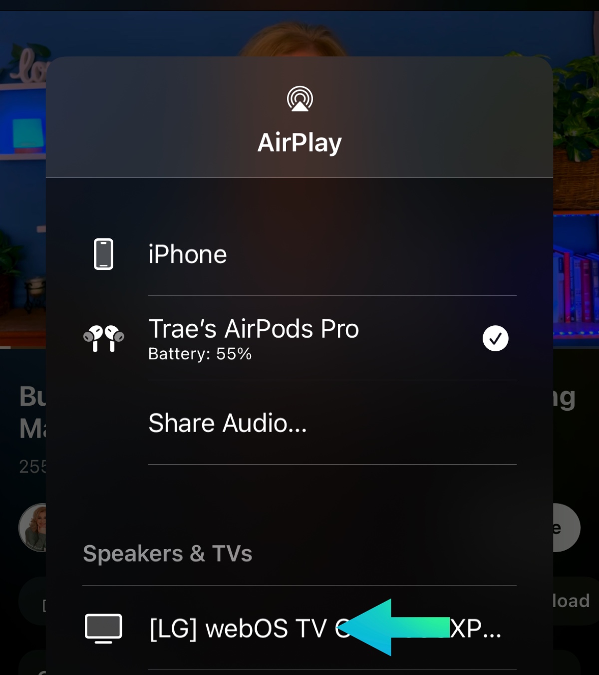 Airplay pointing to LG