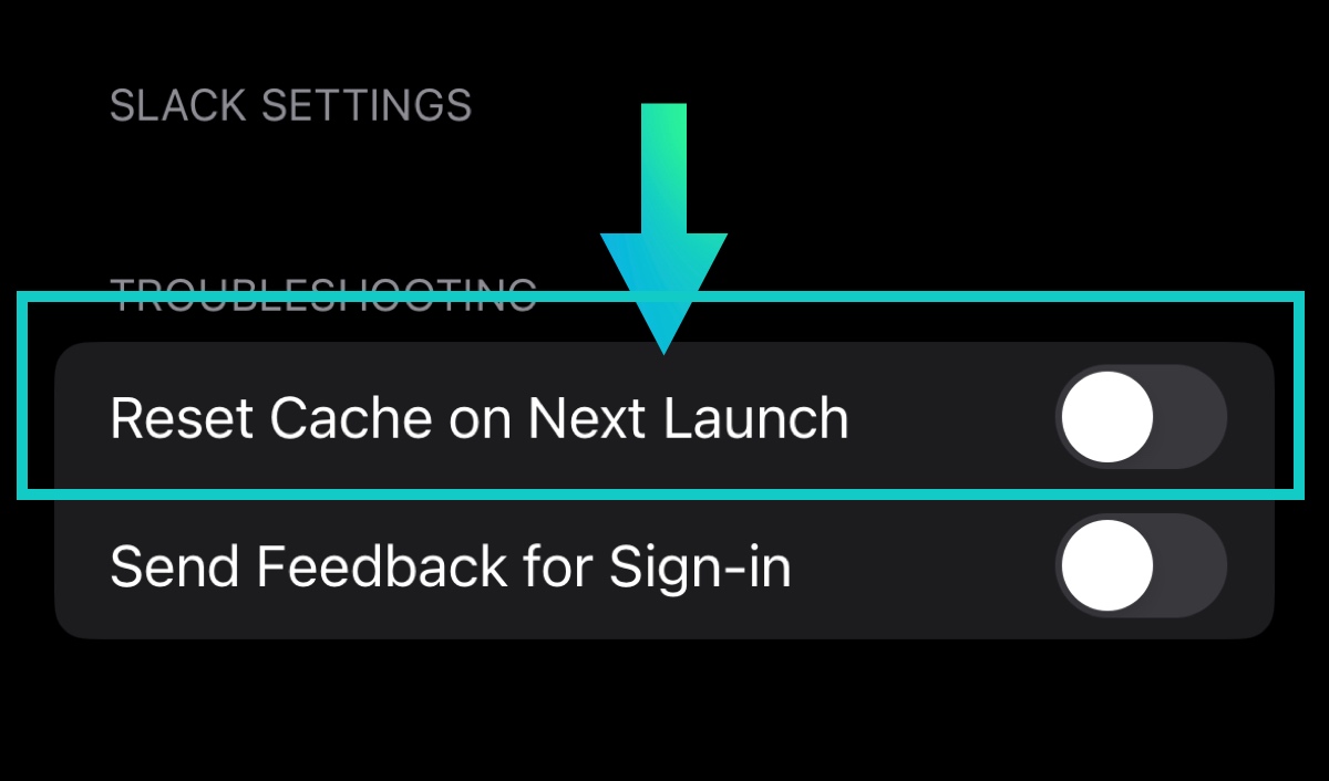 Clear cache or reset cache