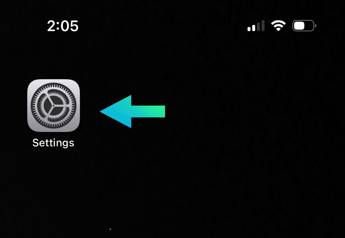 Open settings in iPhone