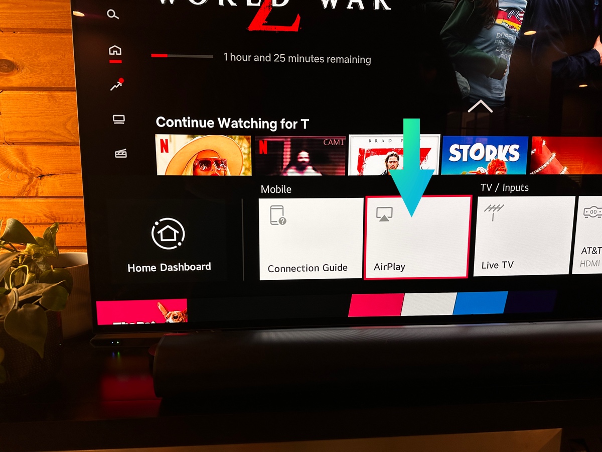 Airplay option on LG TV