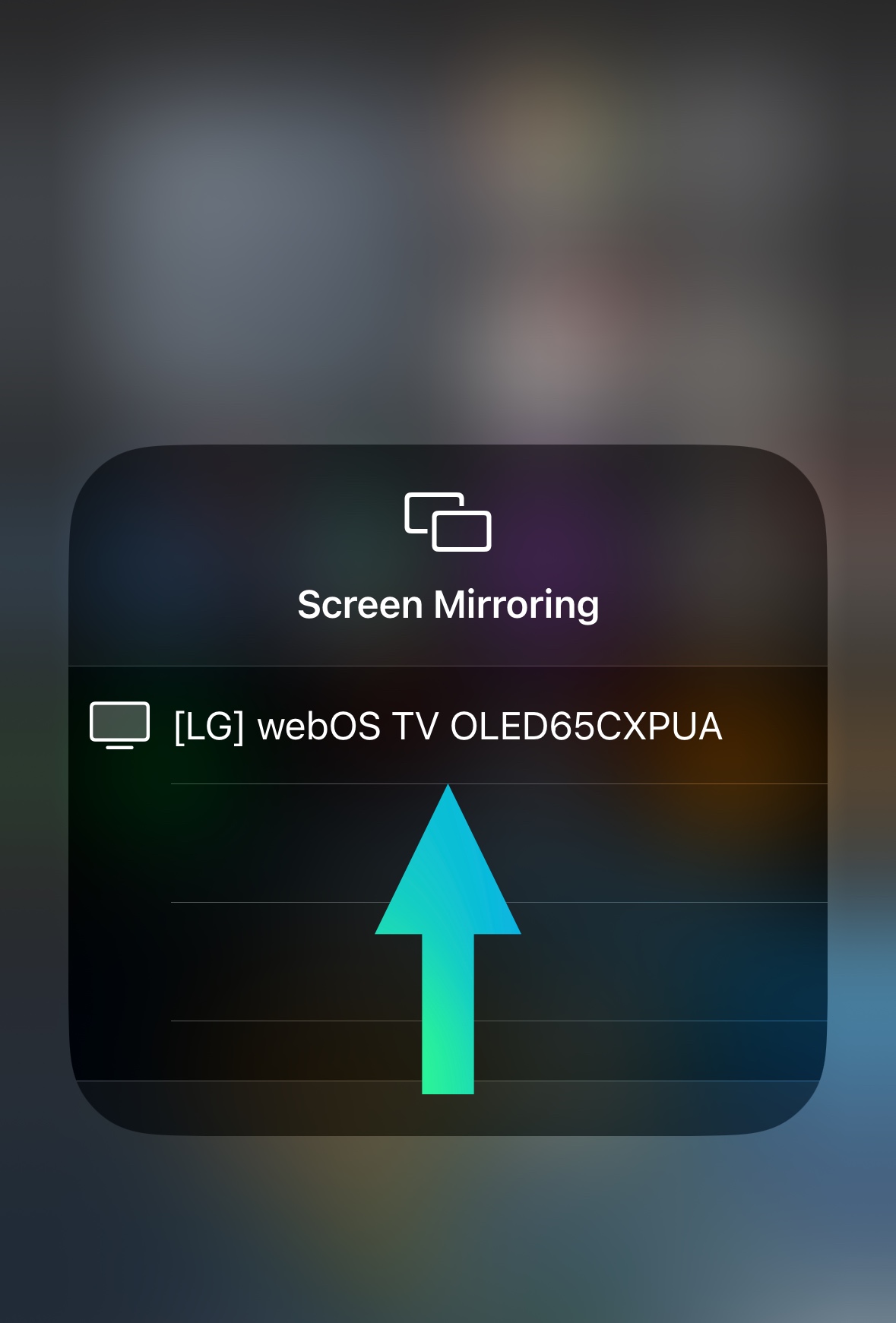 Select Tv for Airplay